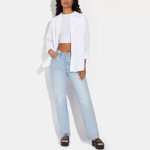 NWT Coach Oversized Wrinkled Button Down Shirt